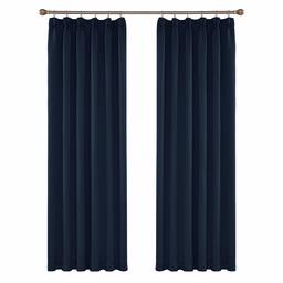 UMI by Amazon Tende Oscuranti Termiche Isolanti Tinta Unita per Casa con Passanti 140x245cm Blu Navy 2 Pezzi