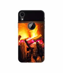 Amazon Brand - Solimo Designer Born Fire 3D Printed Hard Back Case Mobile Cover for Apple iPhone XR (Logo Cut)