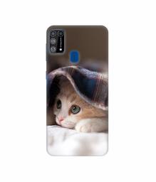 Amazon Brand - Solimo Designer Sleepy Kitten 3D Printed Hard Back Case Mobile Cover for Samsung Galaxy M31