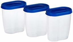 Amazon Brand - Solimo Set of 3 Grocery Jar (450ml), Blue