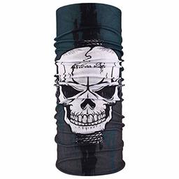 Neck Gaiter Skull,JSPA Face Mask Bandana Shield for Dust Wind UV Sun Protection Tube Headband Skeleton Half Face Mask for Men Women Hunting Motorcycle Riding Biker Cycling Running Festival Raves