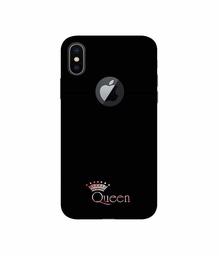 Amazon Brand - Solimo Designer Queen 3D Printed Hard Back Case Mobile Cover for Apple iPhone X (Logo Cut)