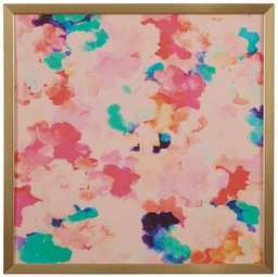 Amazon Brand – Rivet Spring Pink Floral Print in Gold Wood Frame Wall Art, 12