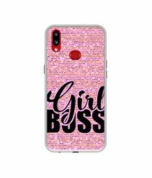 Amazon Brand - Solimo Designer Girl Boss On Pink Sparkle UV Printed Soft Back Case Mobile Cover for Samsung Galaxy A10s