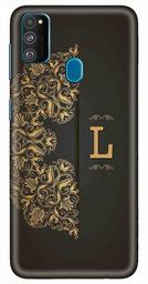 Amazon Brand - Solimo Designer Black Pattern Alphabet-L 3D Printed Hard Back Case Mobile Cover for Samsung Galaxy M21 / M30s