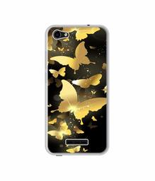 Amazon Brand - Solimo Designer Golden Butterfly Pattern UV Printed Soft Back Case Mobile Cover for Lava Z61