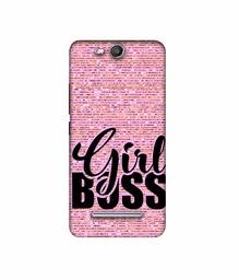 Amazon Brand - Solimo Designer Girl Boss On Pink Sparkle 3D Printed Hard Back Case Mobile Cover for Micromax Canvas Juice 3 Q392