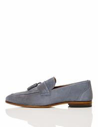 find. Mens^Men's Leather Loafer, Blue Light Blue, US:7