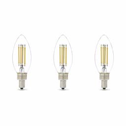 AmazonBasics - Bombilla LED regulable de 15.000 horas de vida útil, B11 (E12 base de candelabro)