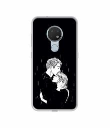 Amazon Brand - Solimo Designer Couples Standing in Rain UV Printed Soft Back Case Mobile Cover for Nokia 6.2