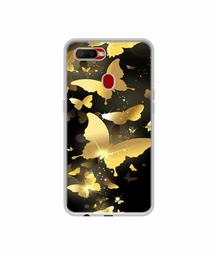 Amazon Brand - Solimo Designer Golden Butterfly Pattern UV Printed Soft Back Case Mobile Cover for Oppo A5s