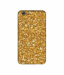 Amazon Brand - Solimo Designer Golden Sparkle UV Printed Soft Back Case Mobile Cover for Oppo F1S