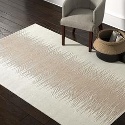 Amazon Brand – Rivet Abstract Reflections Modern Wool Area Rug, 5 x 8 Foot, Taupe