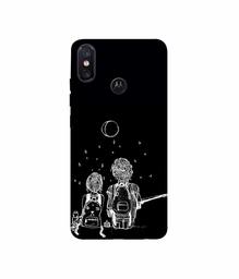 Amazon Brand - Solimo Designer Couples Sitting at Dark 3D Printed Hard Back Case Mobile Cover for Motorola One Power