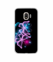 Amazon Brand - Solimo Designer Butterflies Neon Light UV Printed Soft Back Case Mobile Cover for Samsung Galaxy J4