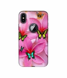 Amazon Brand - Solimo Designer B-Butterflies 3D Printed Hard Back Case Mobile Cover for Apple iPhone X (Logo Cut)