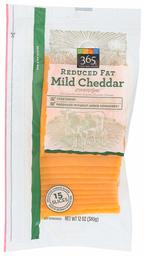 365 EVERYDAY VALUE Sliced Reduced Fat Mild Cheddar, 12 OZ