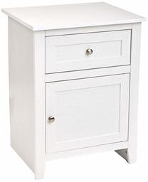 AmazonBasics Classic Wood Nightstand End Table with Cabinet - White Oak