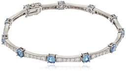 [Find] Amazon Collection Platinum Plated Sterling Silver suwarohusuki-・zirukonia Use Round with Blue Tennis Bracelet b1229402 _ 120 _ 725 