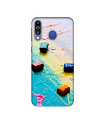 Amazon Brand - Solimo Designer Multicolor WaxColor Blocks 3D Printed Hard Back Case Mobile Cover for Samsung Galaxy M21