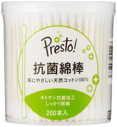 [Amazonブランド]Presto! 抗菌綿棒 200本x10個