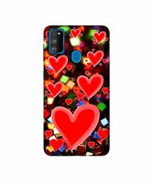 Amazon Brand - Solimo Designer Heart texture on Glitters 3D Printed Hard Back Case Mobile Cover for Samsung Galaxy M21 / M30s