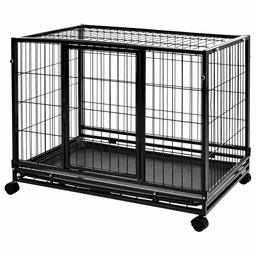 AmazonBasics Heavy Duty Stackable Pet Kennel with Tray, 36-inch