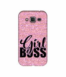 Amazon Brand - Solimo Designer Girl Boss On Pink Sparkle 3D Printed Hard Back Case Mobile Cover for Samsung Galaxy Core Prime