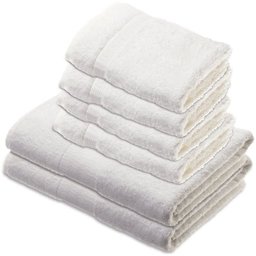 Pinzon by Amazon - 100% Cotton  Towel Set (2 bath & 4 hand towels) -White