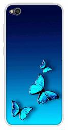 Amazon Brand - Solimo Designer Multicolor Butterfly Blue Design Printed Soft Back Case Mobile Cover for Mi Redmi 4A