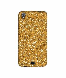 Amazon Brand - Solimo Designer Golden Sparkle UV Printed Soft Back Case Mobile Cover for Gionee Pioneer P4S