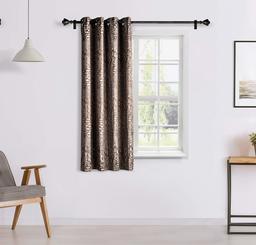 Amazon Brand - Solimo Thimbleberry Window Curtain, 5 feet - Set of 1 (Cocoa Brown)