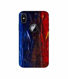 Amazon Brand - Solimo Designer Red Paint On Wall 3D Printed Hard Back Case Mobile Cover for Apple iPhone X (Logo Cut)