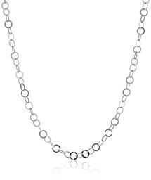 Sterling Silver Flat Circle Link Chain Necklace