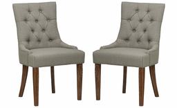 Amazon Brand – Stone & Beam Kristy Tufted Dining Room Kitchen Chair, Set of 2, 36.5