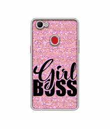 Amazon Brand - Solimo Designer Girl Boss On Pink Sparkle UV Printed Soft Back Case Mobile Cover for Oppo F7