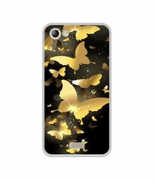 Amazon Brand - Solimo Designer Golden Butterfly Pattern UV Printed Soft Back Case Mobile Cover for Lyf Water 11