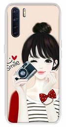 Amazon Brand - Solimo Designer Multicolor Girl Smile Design Printed Soft Back Case Mobile Cover for Oppo F15