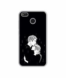 Amazon Brand - Solimo Designer Couples Standing in Rain UV Printed Soft Back Case Mobile Cover for Mi Redmi 4