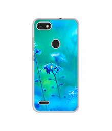 Amazon Brand - Solimo Designer Blue Flower UV Printed Soft Back Case Mobile Cover for Tecno Camon iSky