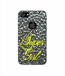 Amazon Brand - Solimo Designer Super Girl On Foil 3D Printed Hard Back Case Mobile Cover for Apple iPhone 7 (with Logo Cut)