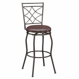 Amazon Brand – Ravenna Home Wood and Metal Detailed Swivel Kitchen Bar Stool, 44 Inch Height, Dark Espresso