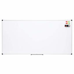 AmazonBasics Magnetisk whiteboard med pennfack och aluminiumskena, kan torkas torrt, 180 cm x 90 cm (B x H)