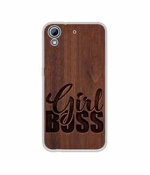 Amazon Brand - Solimo Designer Girl Boss On Wood UV Printed Soft Back Case Mobile Cover for HTC Desire 626/HTC Desire 628