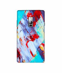 Amazon Brand - Solimo Designer Blue and Red Brush Texture 3D Printed Hard Back Case Mobile Cover for OnePlus 2