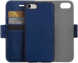 AmazonBasics iPhone Case, Freely-Removable Synthetic Leather One-Piece Wallet-Style Case, nvy