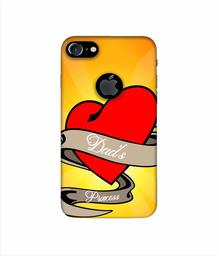 Amazon Brand - Solimo Designer Dad's Princess 3D Printed Hard Back Case Mobile Cover for Apple iPhone 7 (with Logo Cut)