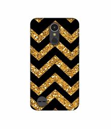 Amazon Brand - Solimo Designer Golden Zik Zak Pattern 3D Printed Hard Back Case Mobile Cover for LG K10 (2017)