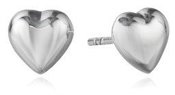 Sterling Silver Puffed Heart Post Earrings