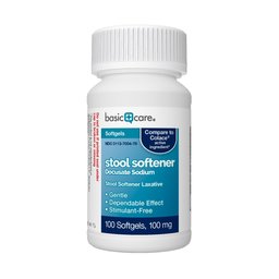 Basic Care Stool Softener, Docusate Sodium, 100 count